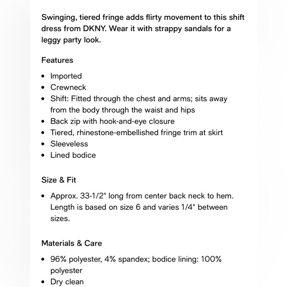 DKNY Women’s Black Fringe Dress with Tiered Design - Picture 9 of 9